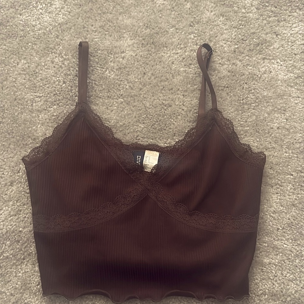 hnm brown tank top